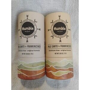 Humble Brand Lot of 2 Natural Palo Santo & Frankincense Aluminum Free Deodorant